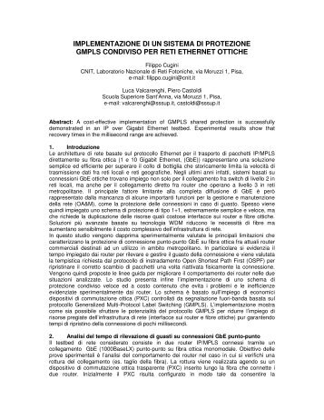 implementazione di un sistema di protezione gmpls condiviso ... - Garr