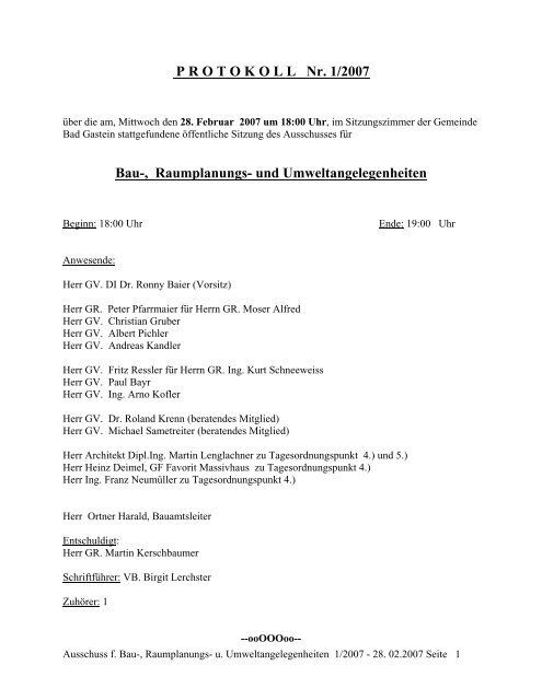 Protokoll 28.02.2007.pdf - Gemeinde Bad Gastein