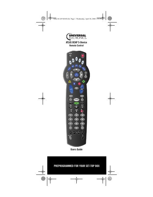Atlas OCAP 5-Device Universal Remote Control - Knology