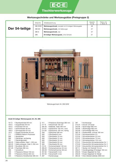 Tischlerwerkzeuge - EC Emmerich