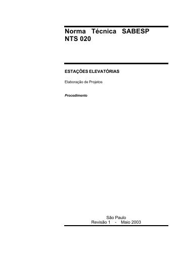 Norma TÃ©cnica SABESP NTS 020