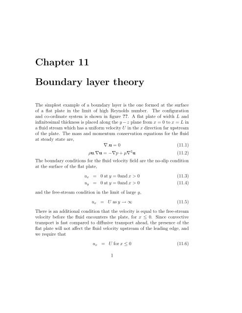 Chapter 11 Boundary layer theory