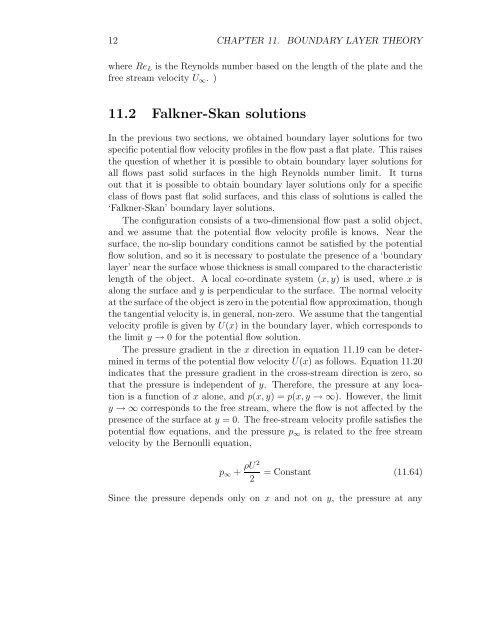 Chapter 11 Boundary layer theory