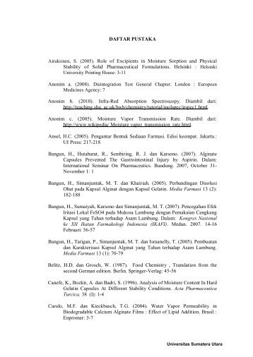 DAFTAR PUSTAKA Airaksinen, S. (2005). Role of Excipients - USU ...