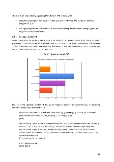 Digital Radio for Ireland: Competing Options, Public Expectations - BCI