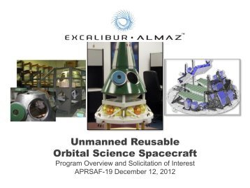 Unmanned Reusable Orbital Science Spacecraft - Excalibur Almaz