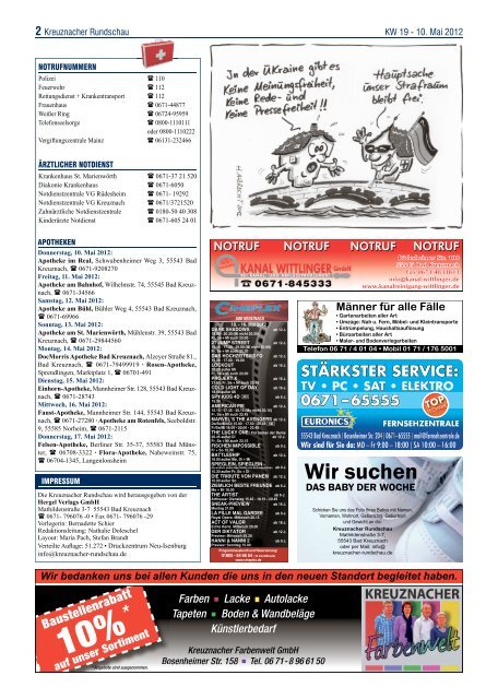 KW 19 · Donnerstag, 10. Mai 2012 - Kreuznacher Rundschau