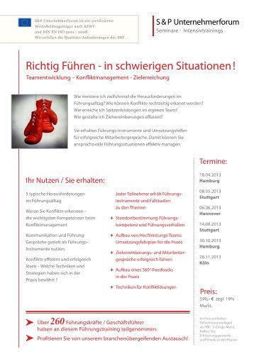 Richtig FÃ¼hren - in schwierigen Situationen ! - SP-Unternehmerforum