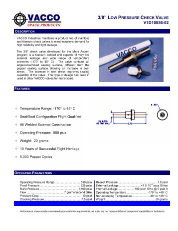 Check Valves - Vacco