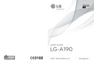 lg- a190 user guide - LG Mobiles
