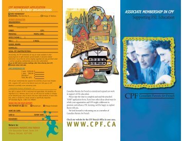 Associate Membership in CPF - Canadian Parents for French