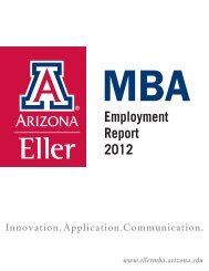 Placement Report - Eller MBA Programs - University of Arizona