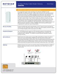54 Mbps Wireless Cable Modem Gateway Data Sheet ... - Netgear
