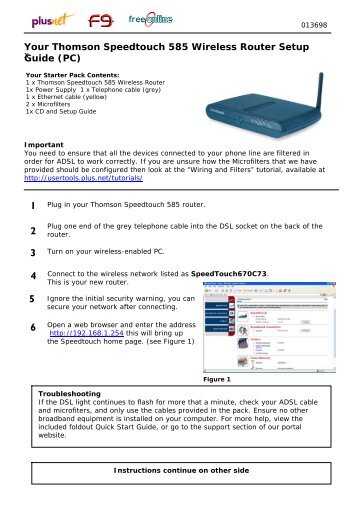 Printable setup guide - Plusnet