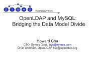 OpenLDAP and MySQL: Bridging the Data Model Divide - UKUUG