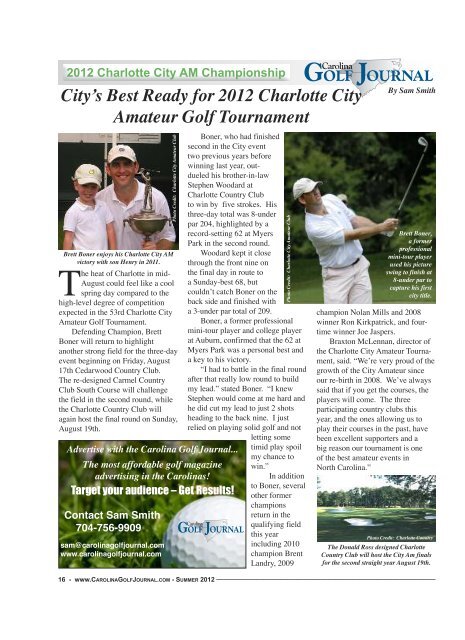 KDUORWWH·V )LUVW - Carolina Golf Journal