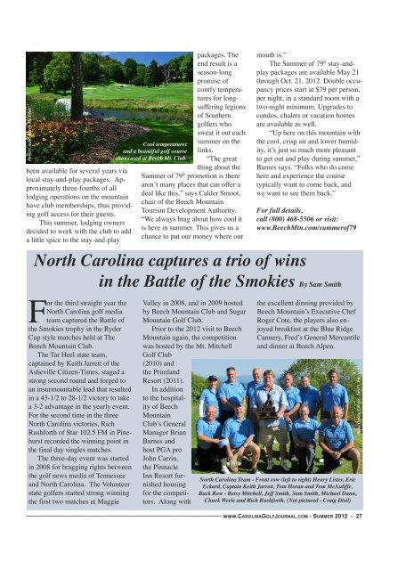 KDUORWWH·V )LUVW - Carolina Golf Journal