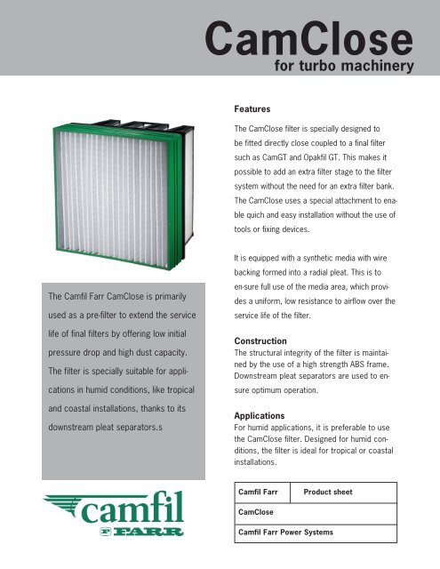 CamClose Data Sheet [PDF] - Bolland Machine