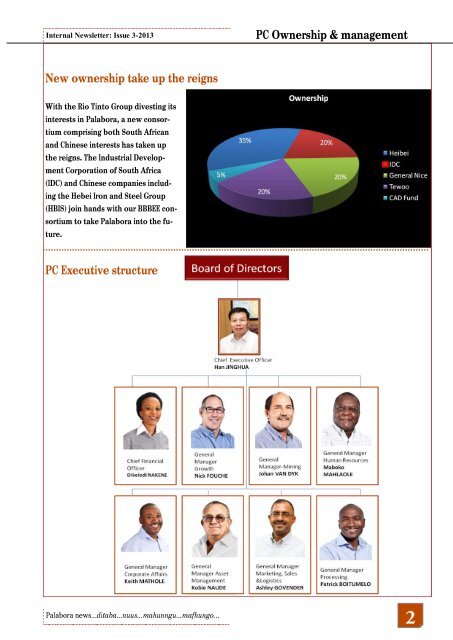 Internal Newsletter Issue 3 - Palabora Mining Company