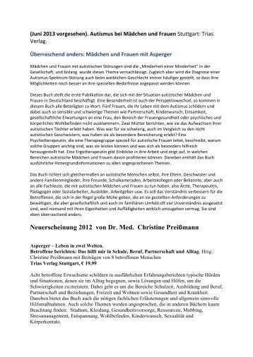 Neuerscheinung 2012 von Dr. Med. Christine Preißmann