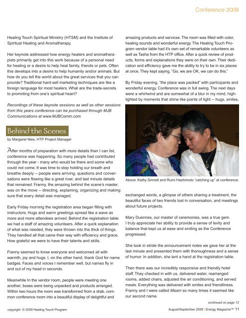 August/September 2009: Healing Touch ... - Energy Magazine