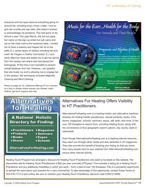 August/September 2009: Healing Touch ... - Energy Magazine