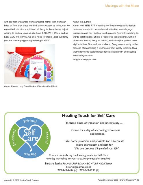 August/September 2009: Healing Touch ... - Energy Magazine