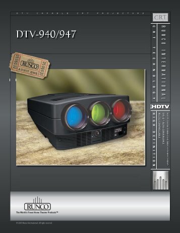 Runco DTV-940/947 Brochure/Spec Sheet - CurtPalme.com