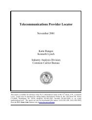 Telecommunications Provider Locator - FCC