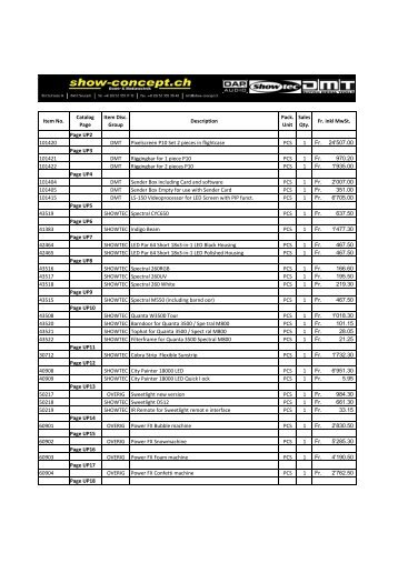 Item No. Catalog Page Item Disc. Group ... - show-concept.ch