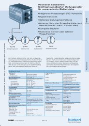 â€¢Integrierter Prozessregler (PID-Verhalten) â€¢ Digitale ... - Burkert