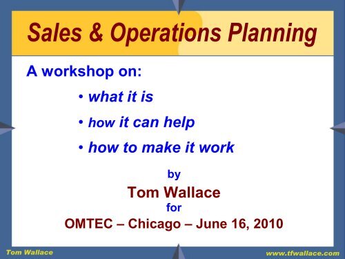 Sales Amp Operations Planning Orthoworld