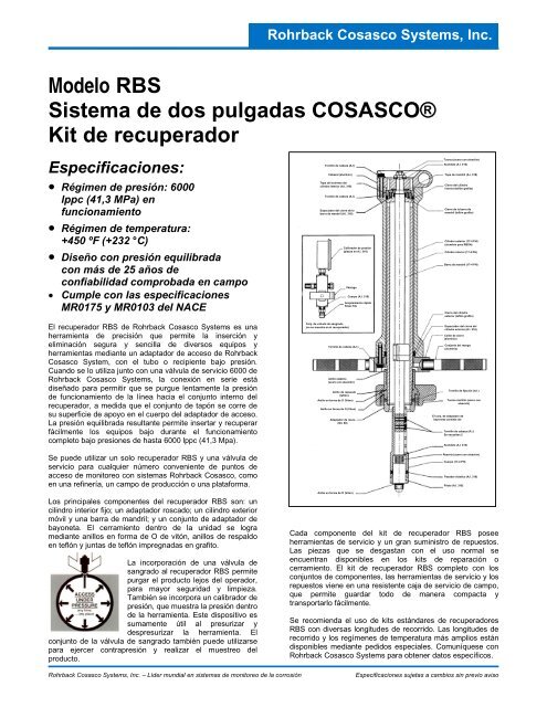 Modelo RBS Sistema de dos pulgadas COSASCOÂ® Kit de ...
