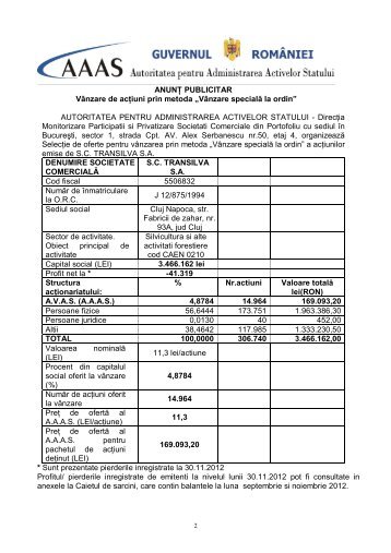 Informatii si conditii de participare - Autoritatea pentru Valorificarea ...