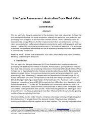 Life Cycle Assessment: Australian Duck Meat Value Chain - ALCAS ...