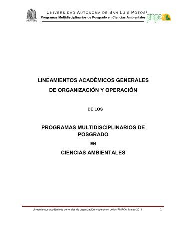 PMPCA-Lineamientos Internos-2011-05-18 - eVirtual UASLP ...