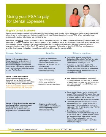 Using your FSA to pay for Dental Expenses - Benefits Office