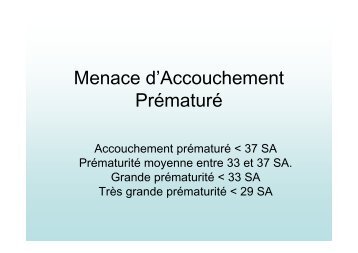 Menace d'Accouchement PrÃ©maturÃ© - ActualitÃ©s