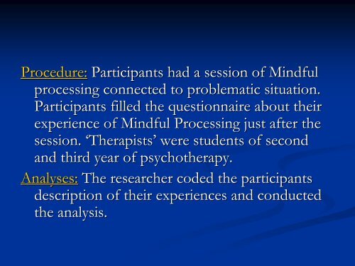 Use of Mindful Processing - IPSA