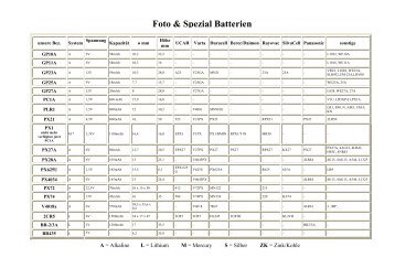 Knopfzellen Tabelle Fr Armbanduhren