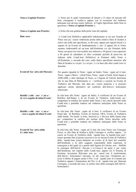 INDEX OF DEFINED TERMS - Banca di Legnano