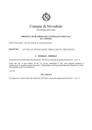 Proposta di deliberazione del C.C. - Comune di Novedrate