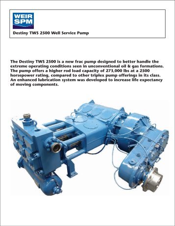 TWS 2500 DESTINY PUMP - FRONT - Weir Oil & Gas Division