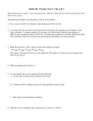 Math 146: Practice Test 3: Chs. 6 & 7 - Pierce College