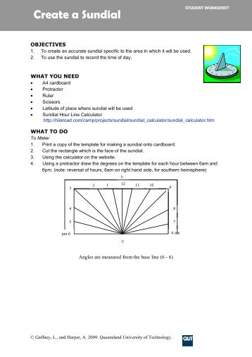 Create a Sundial - QUT