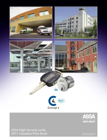 ASSA High Security Locks 2011 Canadian Price Book - Assa Abloy