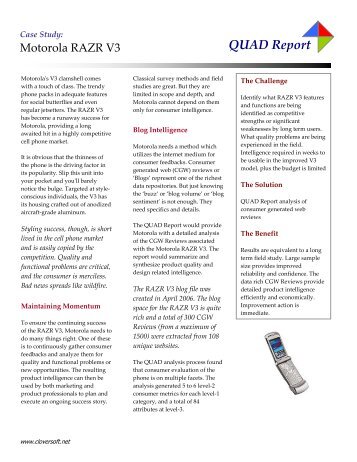 QUAD Report Case Study Motorola RAZR V3 - CloverSoft