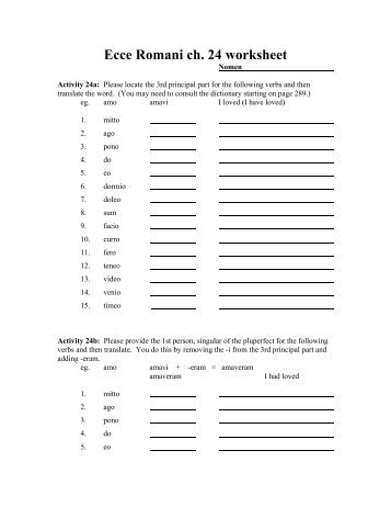 Ecce Romani ch. 24 worksheet - Lewiston School District