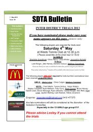 SDTA Bulletin - Southern Districts Tennis Association