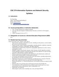 CSC 574 Information Systems and Network Security ... - Dr. Peng Ning